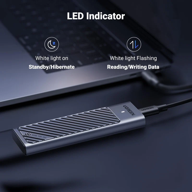 UGREEN M.2 NVMe and SATA SSD Enclosure 20Gbps USB 3.2