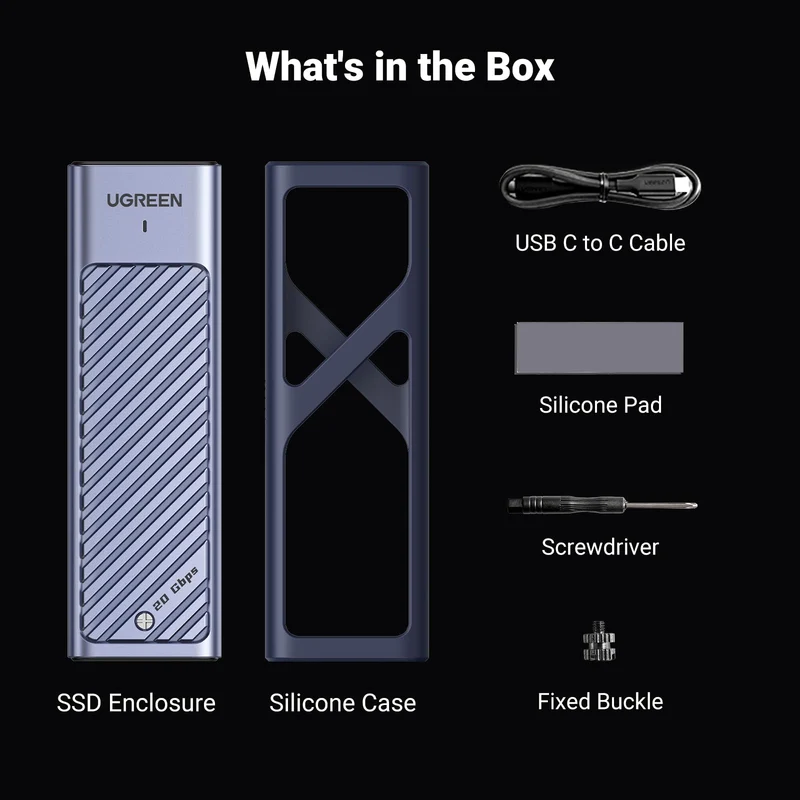 UGREEN M.2 NVMe and SATA SSD Enclosure 20Gbps USB 3.2