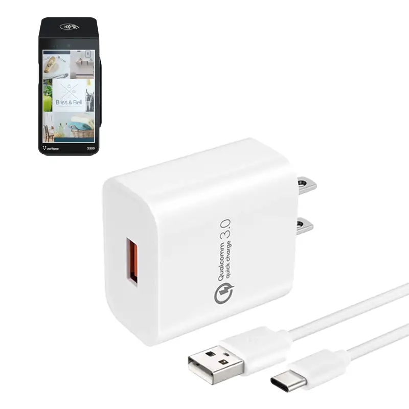 Chargeur mural pour terminal POS Verifone avec câble USB-C | Agoz
