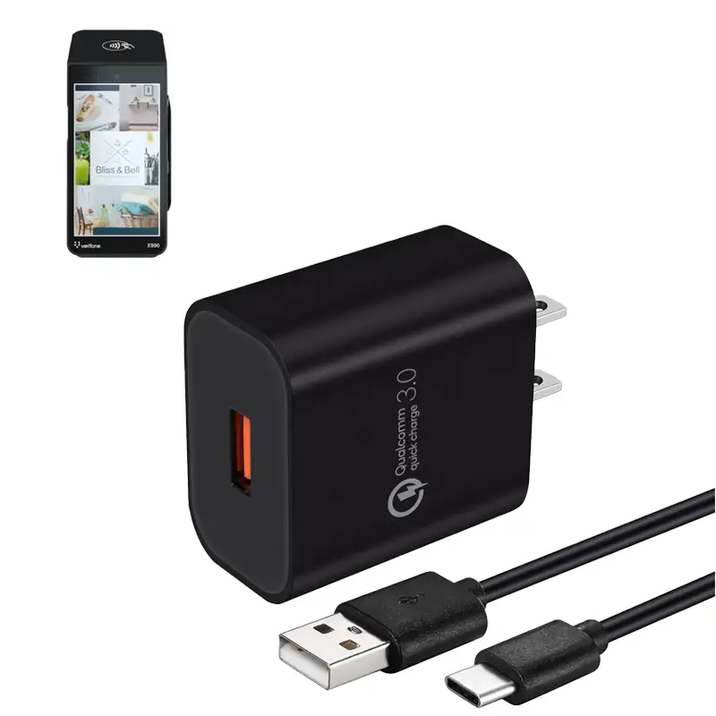 Chargeur mural pour terminal POS Verifone avec câble USB-C | Agoz