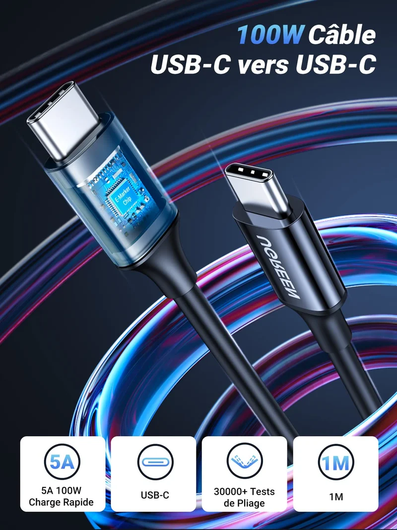 UGREEN 130W Chargeur Voiture USB C PD QC 3.0