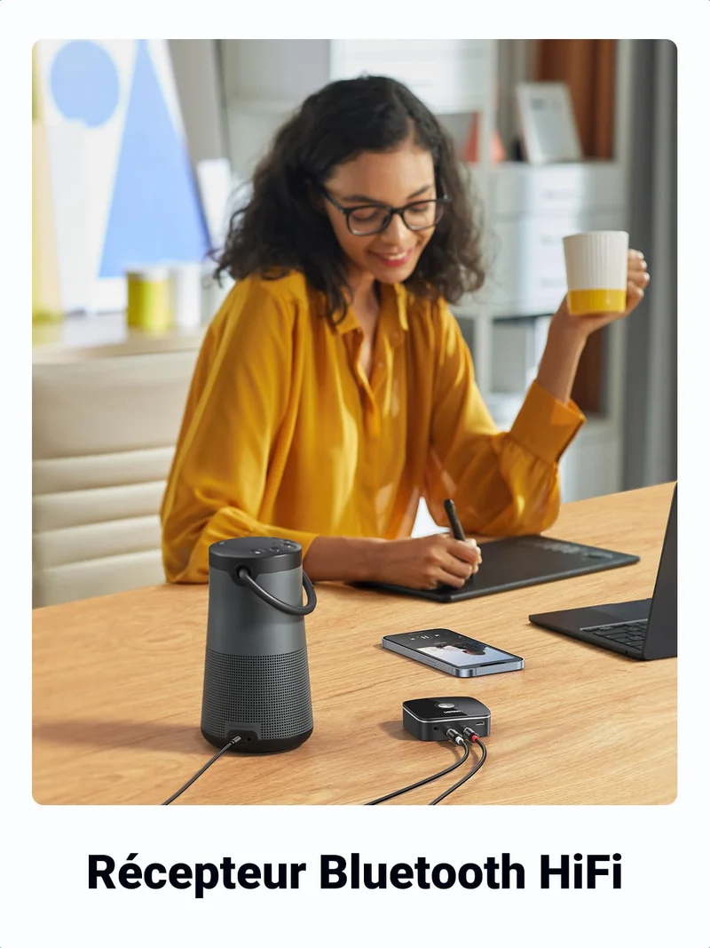 UGREEN Récepteur Bluetooth 5.0 Adaptateur Bluetooth HiFi sans Fil EDR Technologie avec 3.5mm