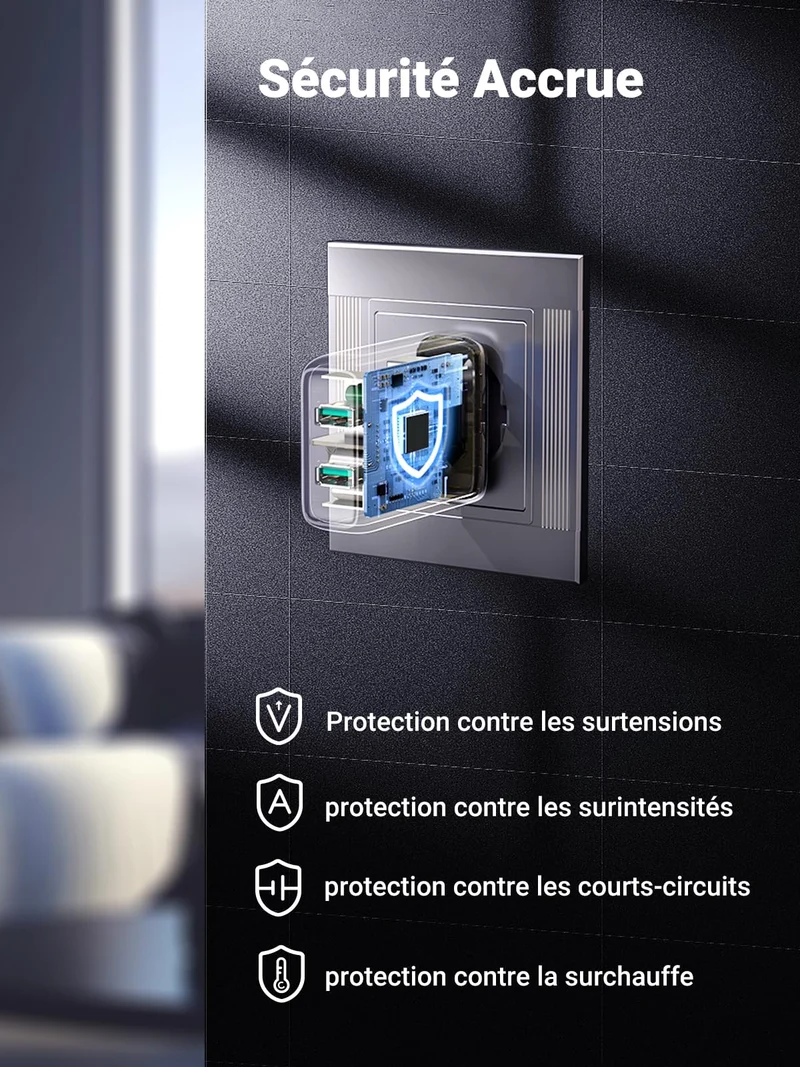 UGREEN 18W Quick Charge 3.0 Chargeur Secteur USB 2 Ports