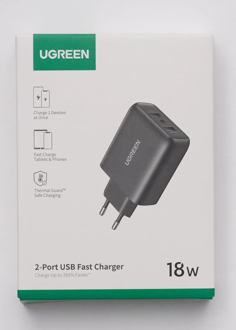 UGREEN 18W Quick Charge 3.0 Chargeur Secteur USB 2 Ports