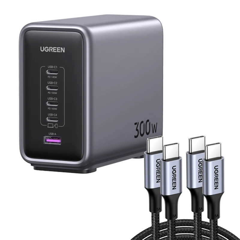 UGREEN Nexode 300W GaN Chargeur PD USB-C avec 5 ports
