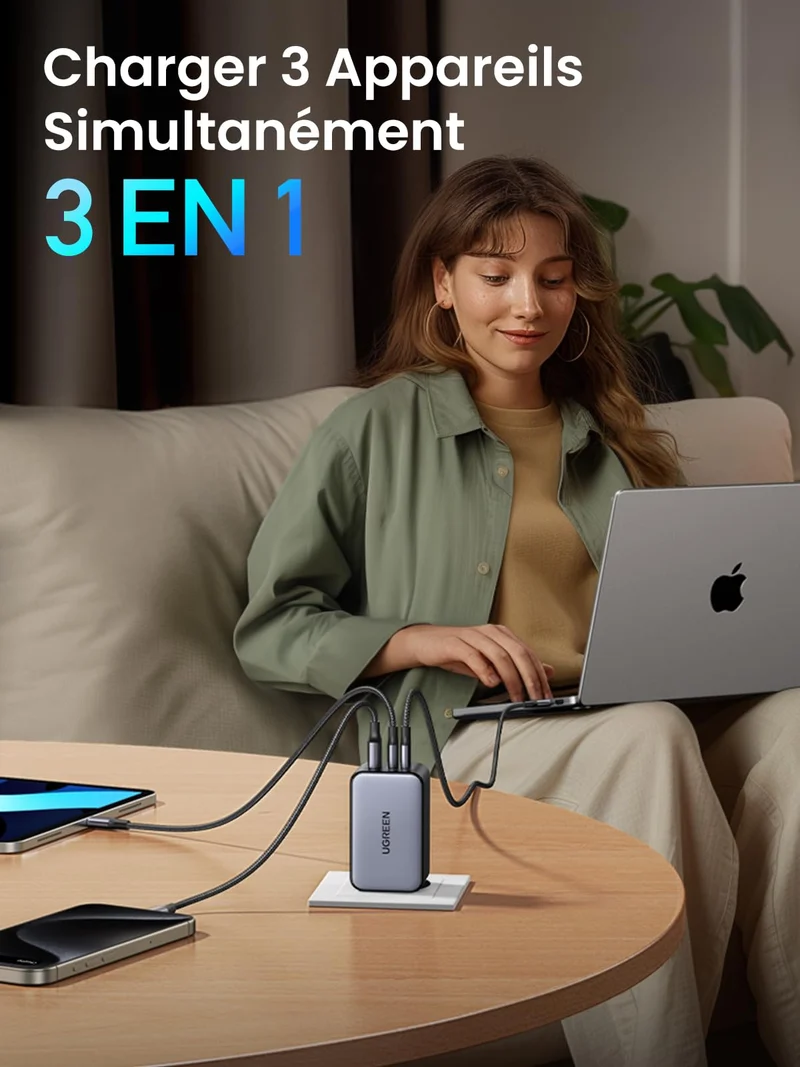 UGREEN Nexode X 100W Chargeur USB C Rapide avec Technologie GaNInfinity