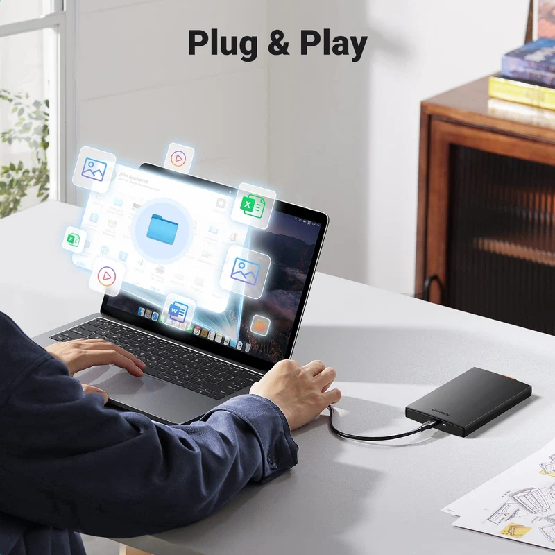 UGREEN USB C 3.1 Gen 2 Boîtier Disque Dur Externe 2,5 Pouces SATA III II I HDD SSD