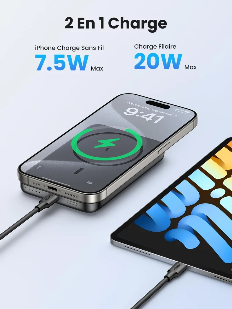 UGREEN Nexode Batterie Externe Magnétique 10000mAh 20W