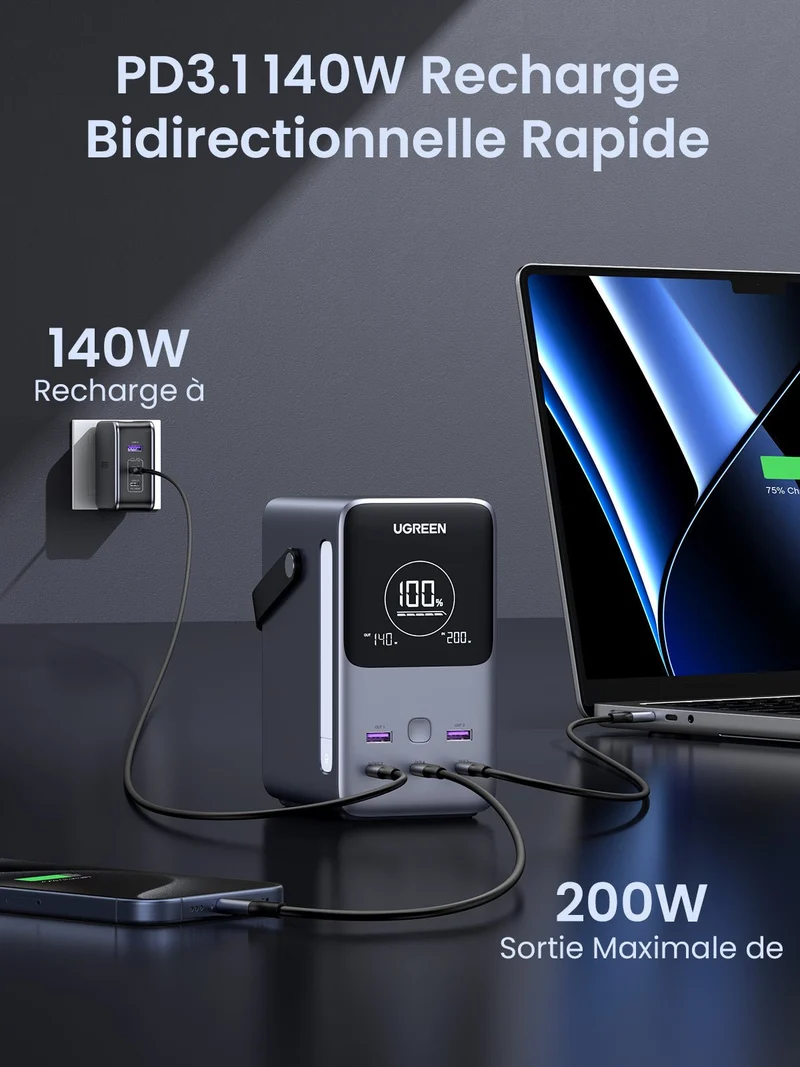 UGREEN 300W Batterie Externe Portable 48000mAh