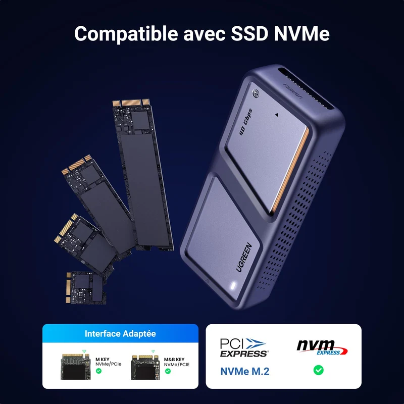 UGREEN Boîtier SSD M.2 NVMe 40 Gbps