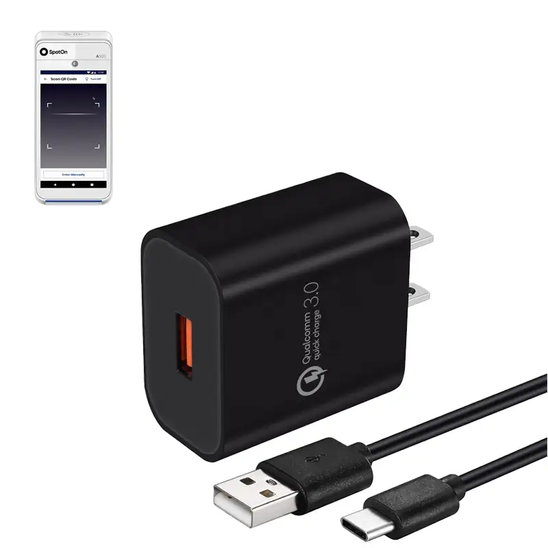 Chargeur mural pour appareil SpotOn POS portable avec câble USB-A vers USB-C | Agoz