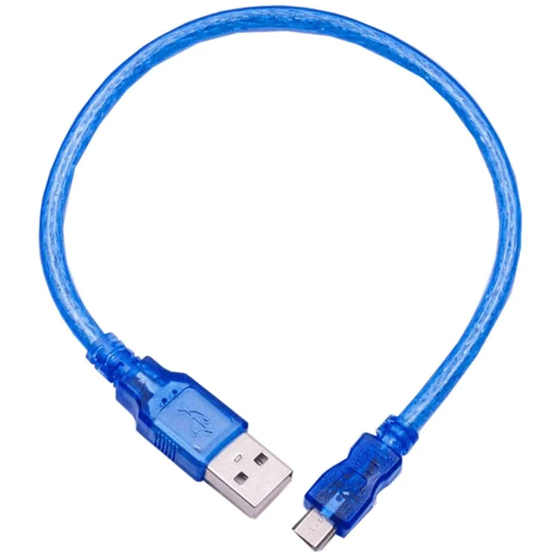Blaues USB Kabel für USB A auf USB Micro B, mit USB 2.0