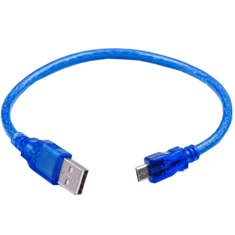 Blaues USB Kabel für USB A auf USB Micro B, mit USB 2.0