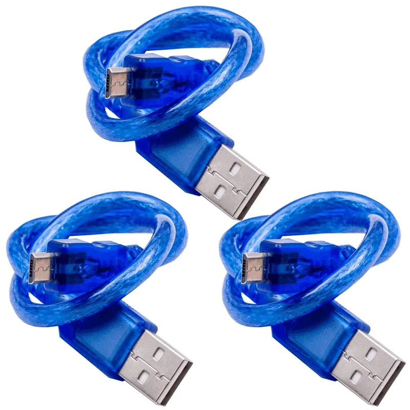 Blaues USB Kabel für USB A auf USB Micro B, mit USB 2.0