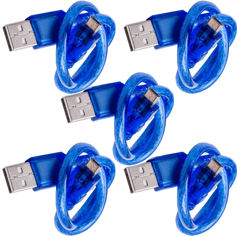 Blaues USB Kabel für USB A auf USB Micro B, mit USB 2.0