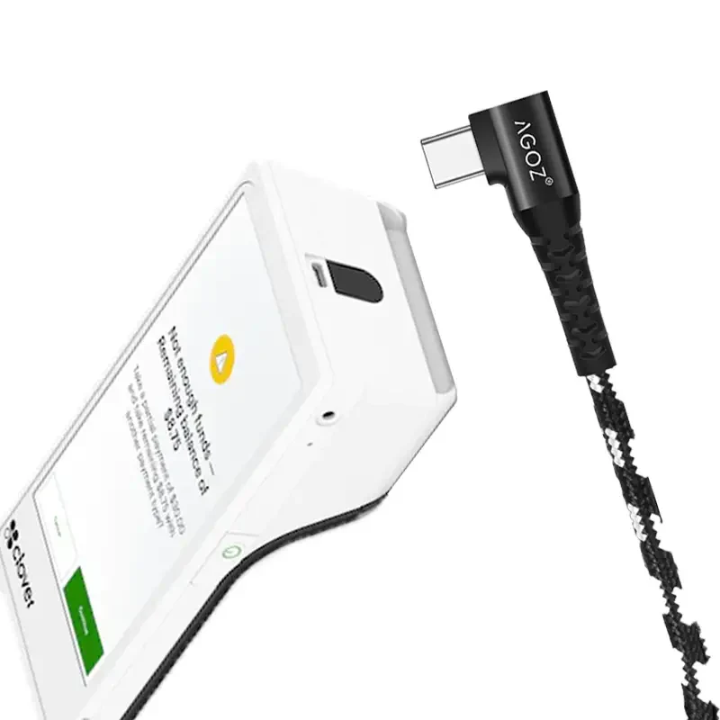 Câble de charge rapide USB-C à 90 degrés pour terminal portatif Clover Flex | Agoz