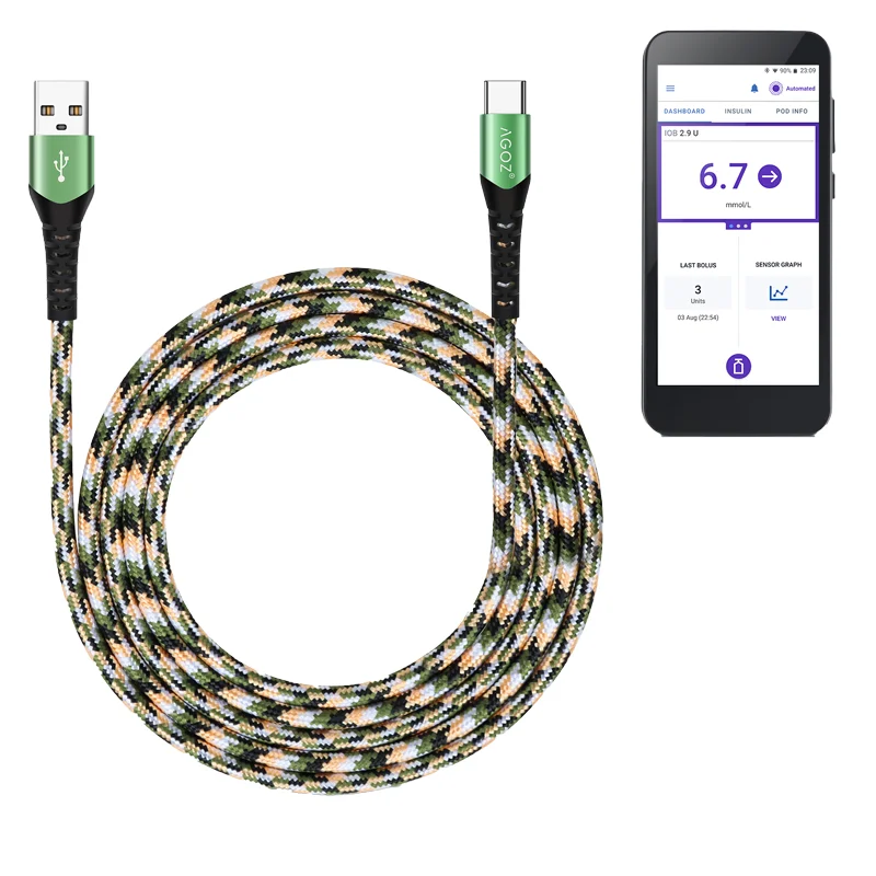 Câble de charge USB-C pour contrôleur Omnipod 5