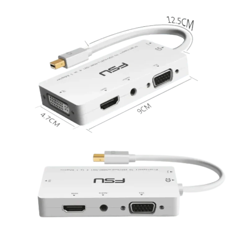 Adaptateur 4 en 1 Mini DisplayPort vers VGA DVI