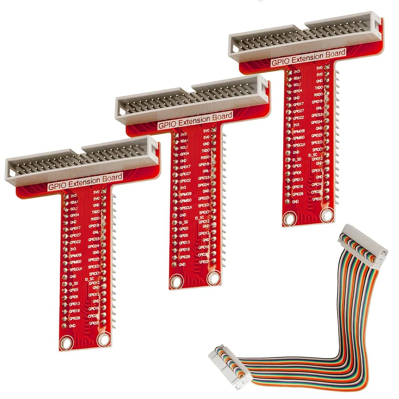 40 Pins GPIO Breakout Board und kompatibles Flachband Ribbon Kabel für Raspberry Pi