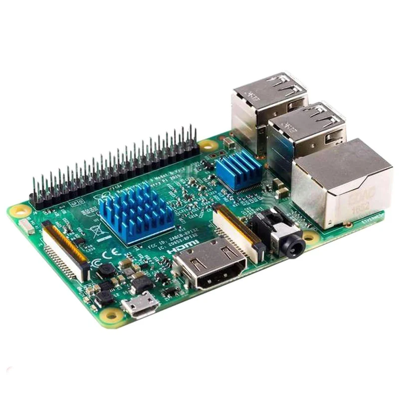 2er Set blaue Alu Kühlkörper passiv für Raspberry Pi 3 mit wärmeleitender Spezialklebefolie