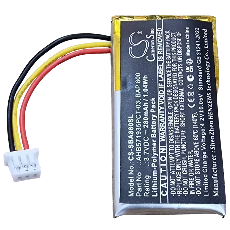Batterie BAP800 3.7V 280mAh Li-Po pour casque sans fil Sennheiser