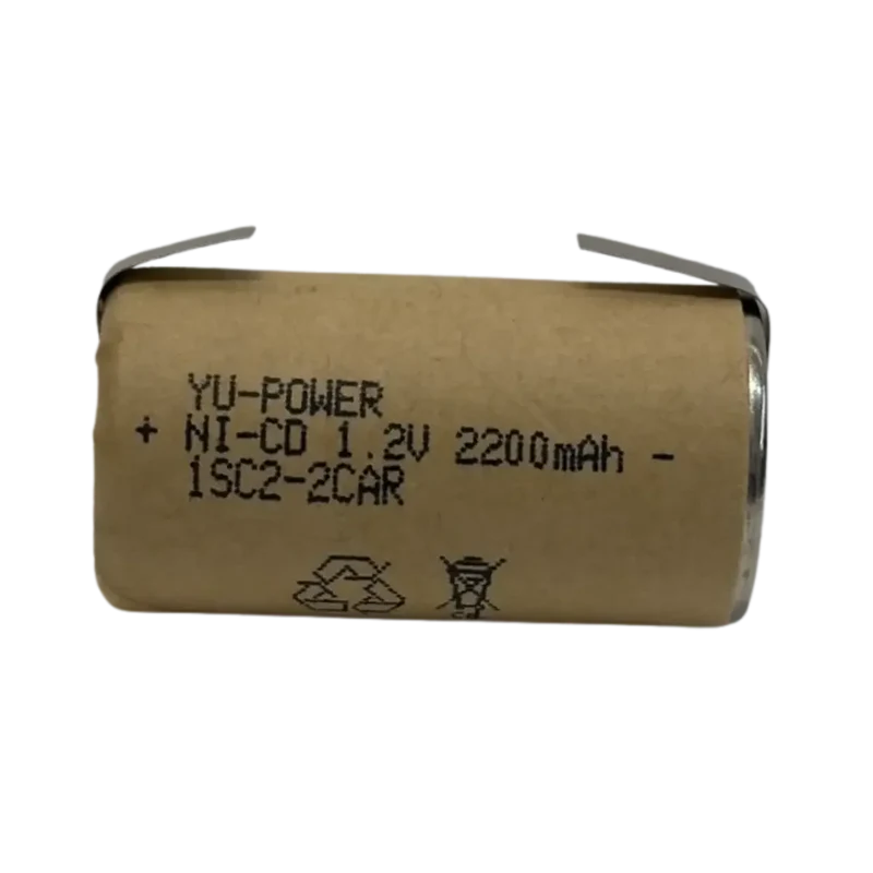 Accu SC Ni-Cd 1.2V 2200mAh SubC avec languettes à souder